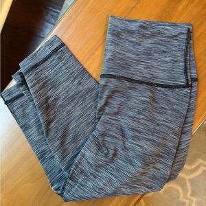 Lululemon Athletica Black and White Striped Leggings